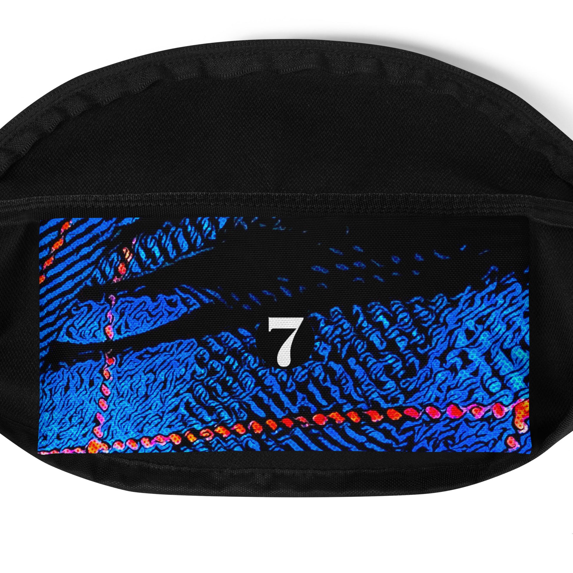 Fanny Pack 100% Water Resistant Canvas with Deconstructed Tartan Plaid Check Print in Blue Red