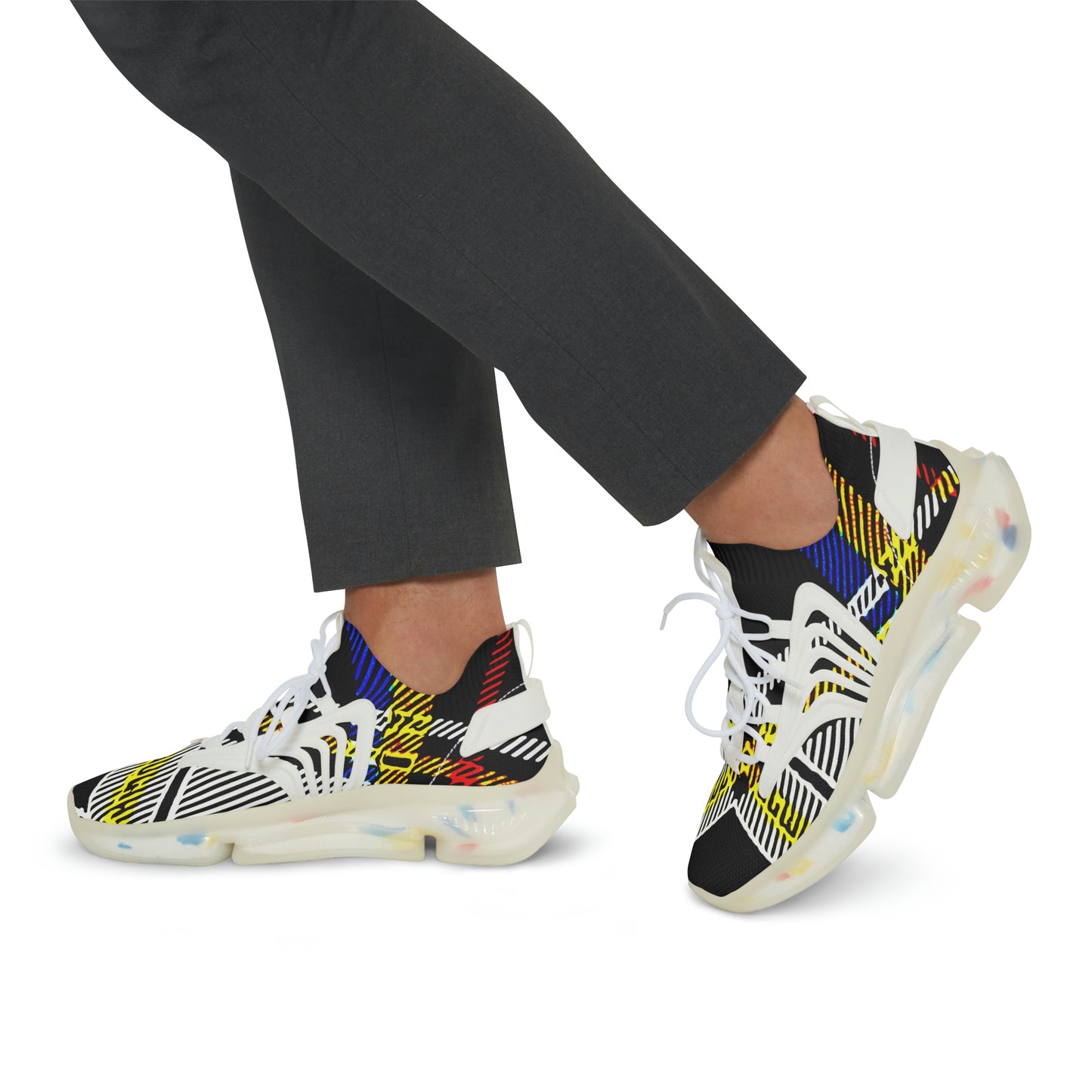 fashion mens lightweight breathable trainers shoes in bold graphic plaid pattern print in rainbow colors black, men’s Athletic Shoes in Graphic Print Colors ,  colorful printed shoes men sneakers trendy,