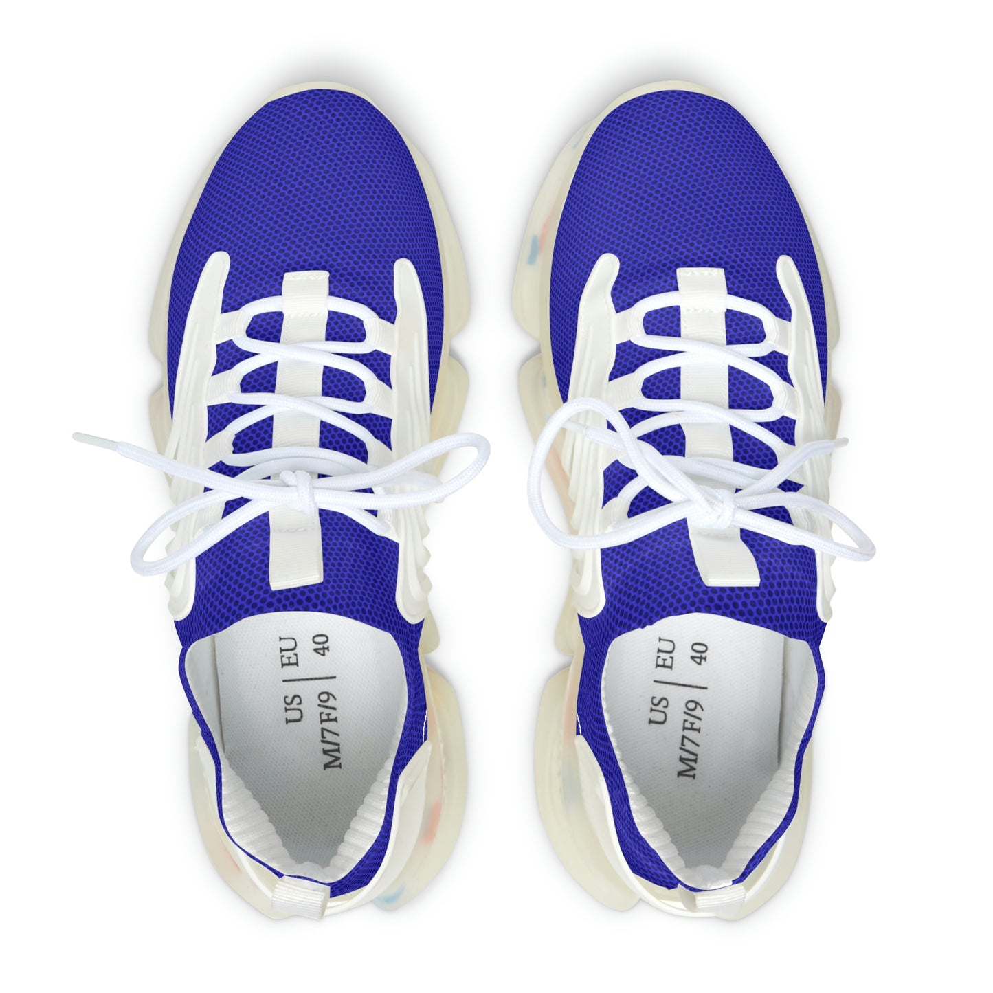 Women's Mesh Sneakers in Brady Blue with Customisable Black Or White EVA Sole